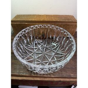 Vintage Waterford Crystal Heavy Brilliant Cut 8” Bowl w/Flower Pattern~Retired